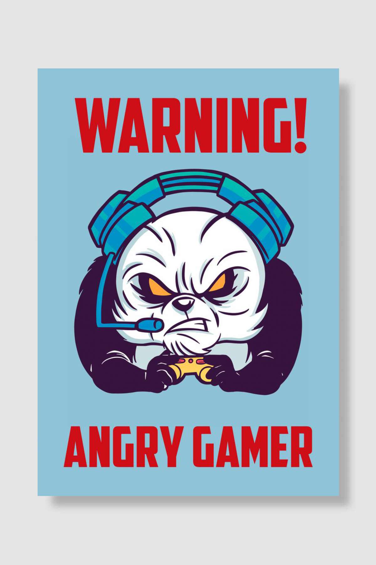 Angry Panda Gamer Oyun Poster Çerçevesiz Yüksek Kalite Oyun Afiş Duvar Poster