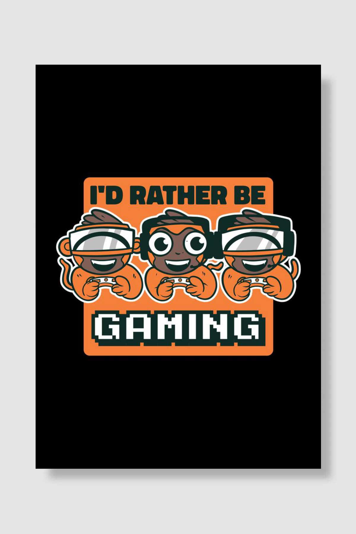 Gaming monkeys cartoon Oyun Poster Çerçevesiz Yüksek Kalite Oyun Afiş Duvar Poster