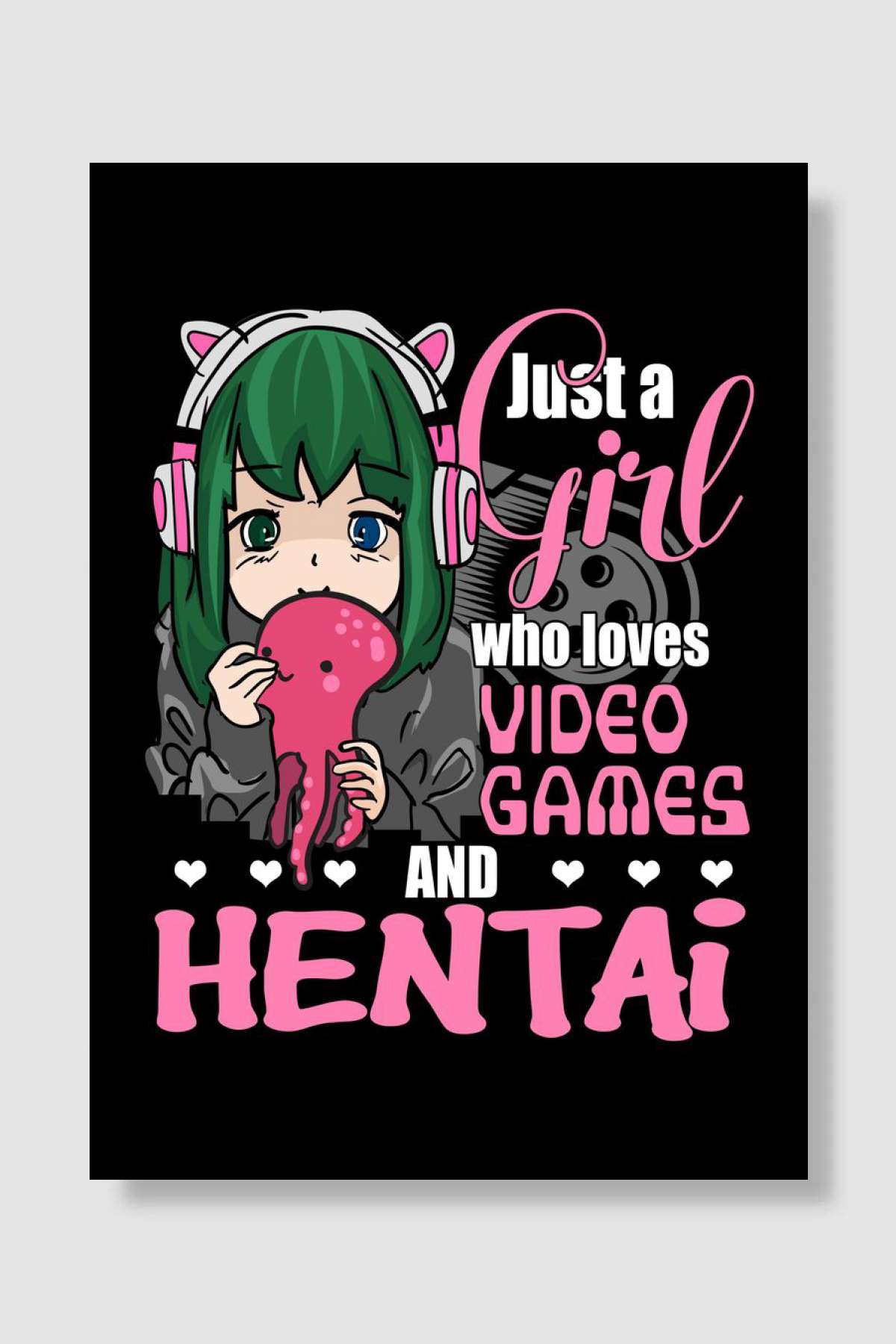 Gamer Girl Anime Hentai Oyun Poster Çerçevesiz Yüksek Kalite Oyun Afiş Duvar Poster