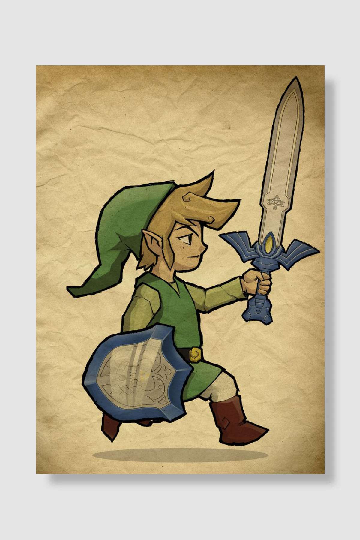 Link, The Hero of Winds || Legend of Zelda: The Wind Wa ... Oyun Poster Çerçevesiz Yüksek Kalite Oyun Afiş Duvar Poster