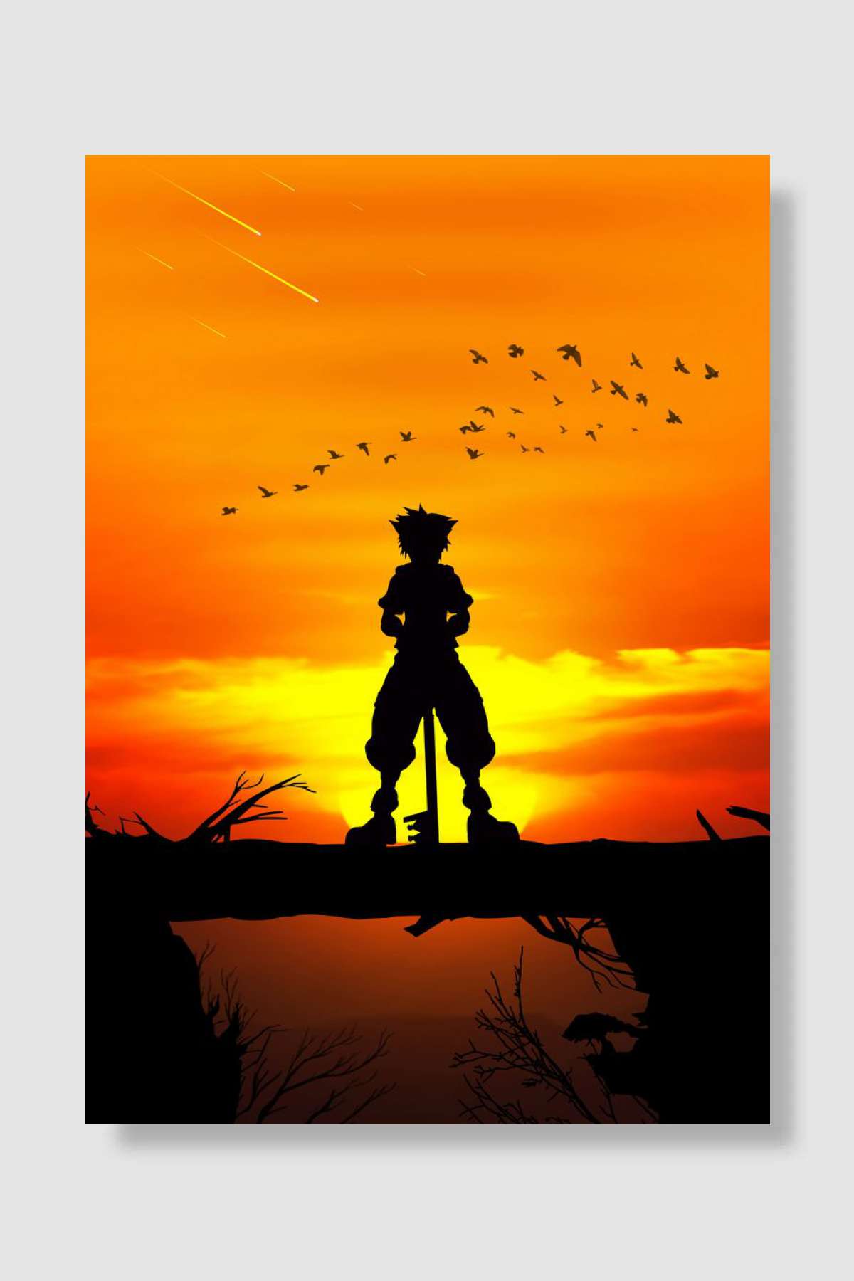 Sora Kingdom Hearts Poster Oyun Poster Çerçevesiz Yüksek Kalite Oyun Afiş Duvar Poster