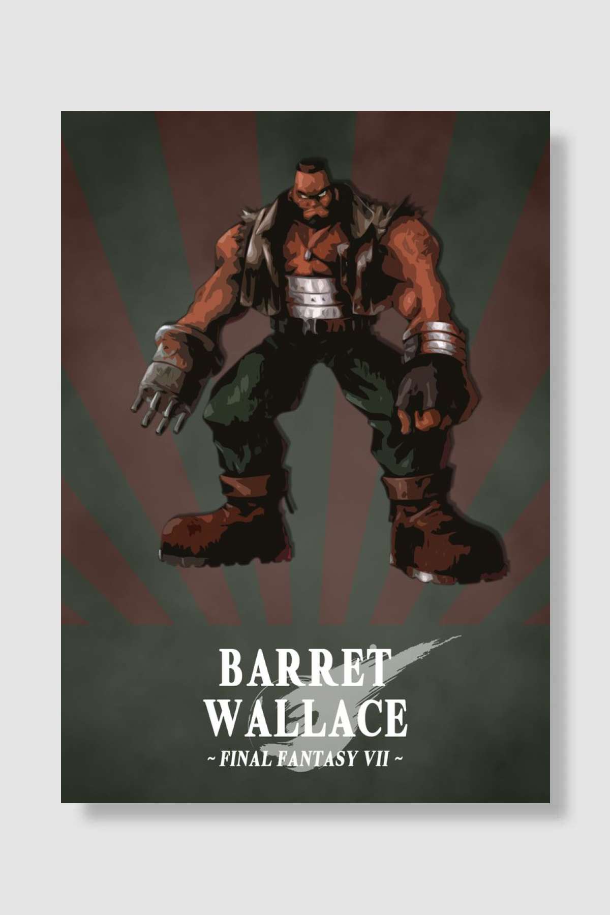 Barret Wallace Radial Oyun Poster Çerçevesiz Yüksek Kalite Oyun Afiş Duvar Poster