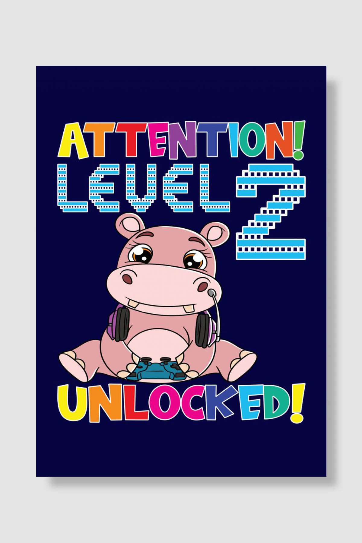 Level 2 Unlocked Oyun Poster Çerçevesiz Yüksek Kalite Oyun Afiş Duvar Poster