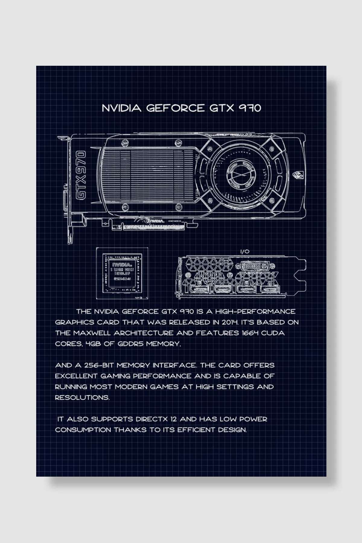 GTX 970 Oyun Poster Çerçevesiz Yüksek Kalite Oyun Afiş Duvar Poster