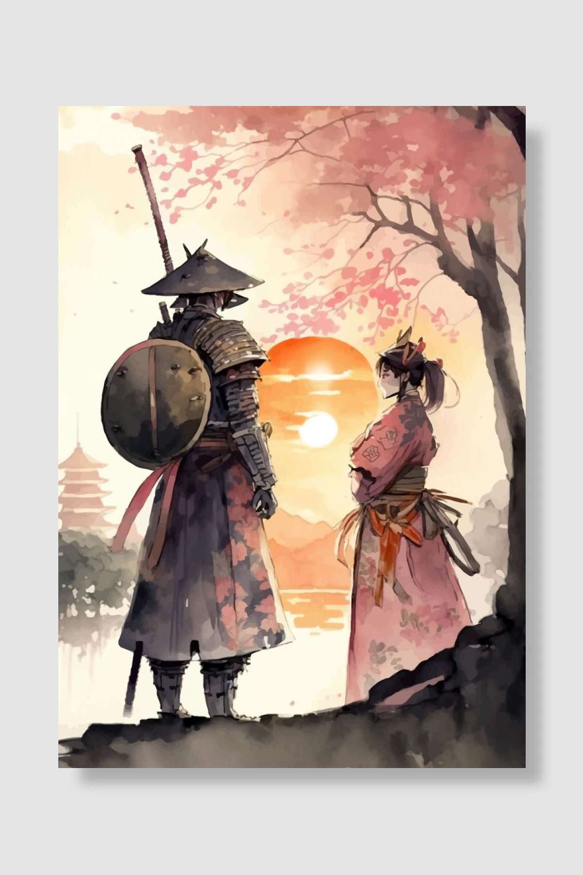 Samurai Japanese Oyun Poster Çerçevesiz Yüksek Kalite Oyun Afiş Duvar Poster