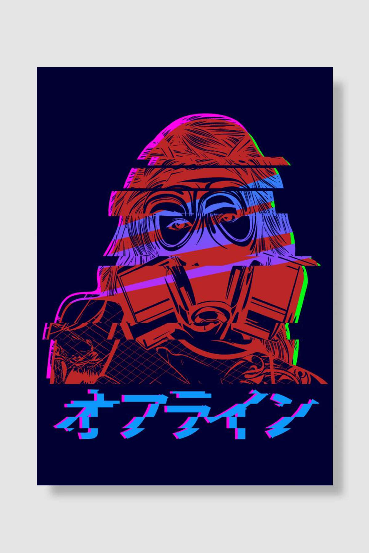 Gasmask Gir Offline Gamer Oyun Poster Çerçevesiz Yüksek Kalite Oyun Afiş Duvar Poster