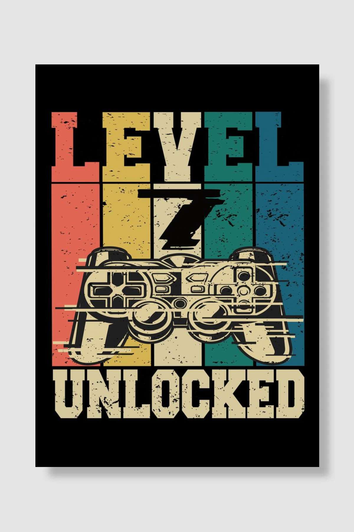 Level 7 Unlocked Oyun Poster Çerçevesiz Yüksek Kalite Oyun Afiş Duvar Poster