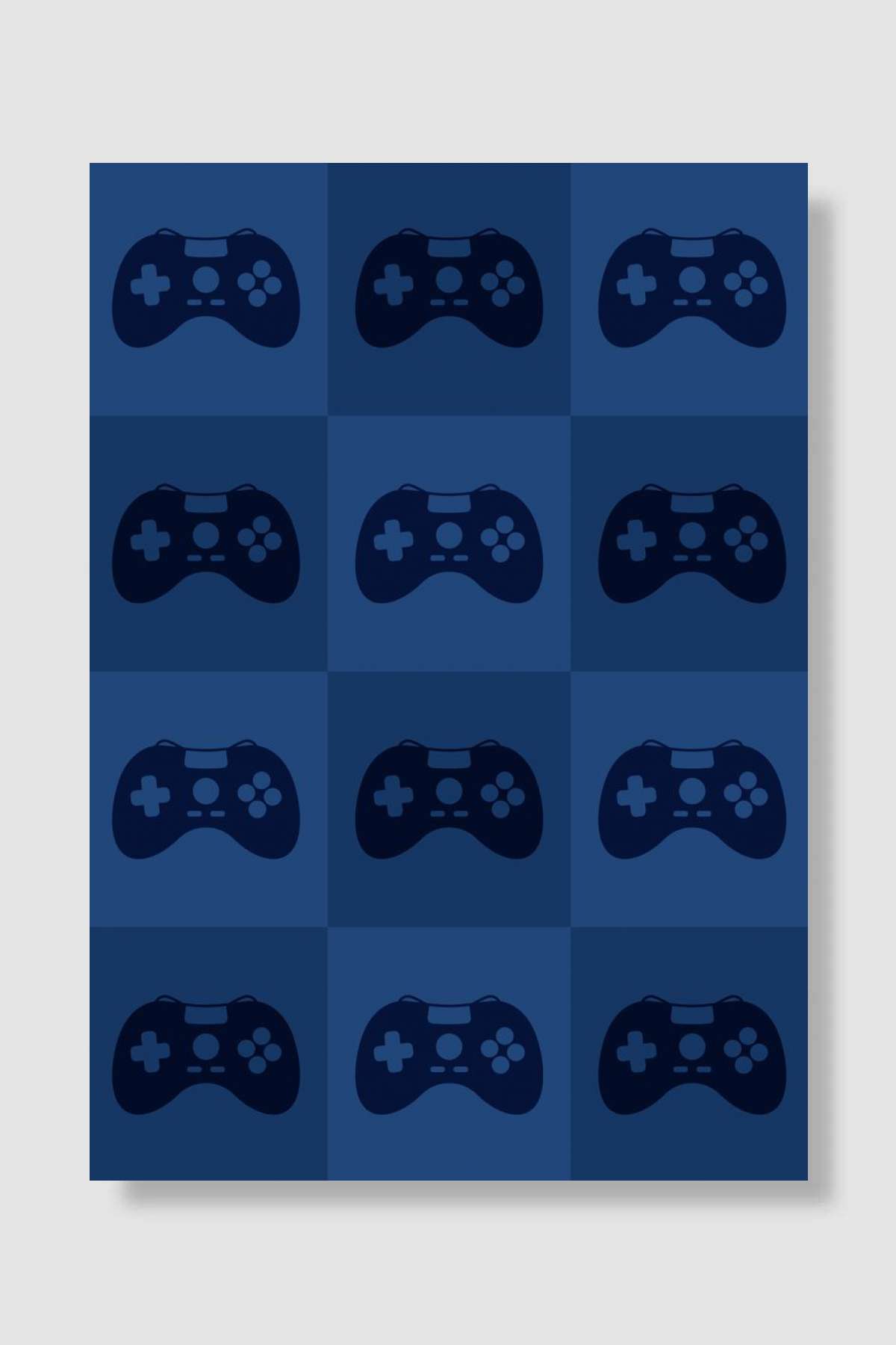 Gamer Controllers Blue Oyun Poster Çerçevesiz Yüksek Kalite Oyun Afiş Duvar Poster