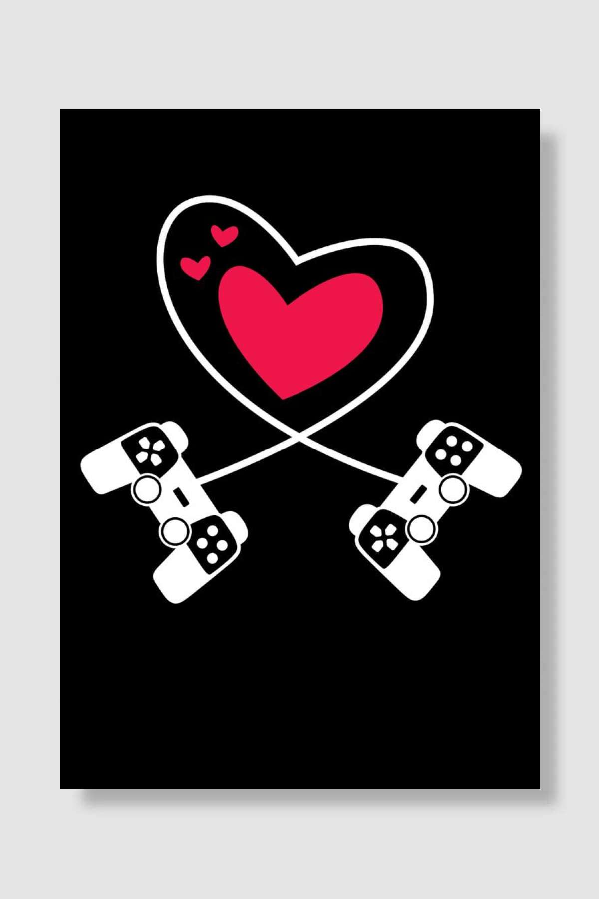 Gaming Heart Oyun Poster Çerçevesiz Yüksek Kalite Oyun Afiş Duvar Poster