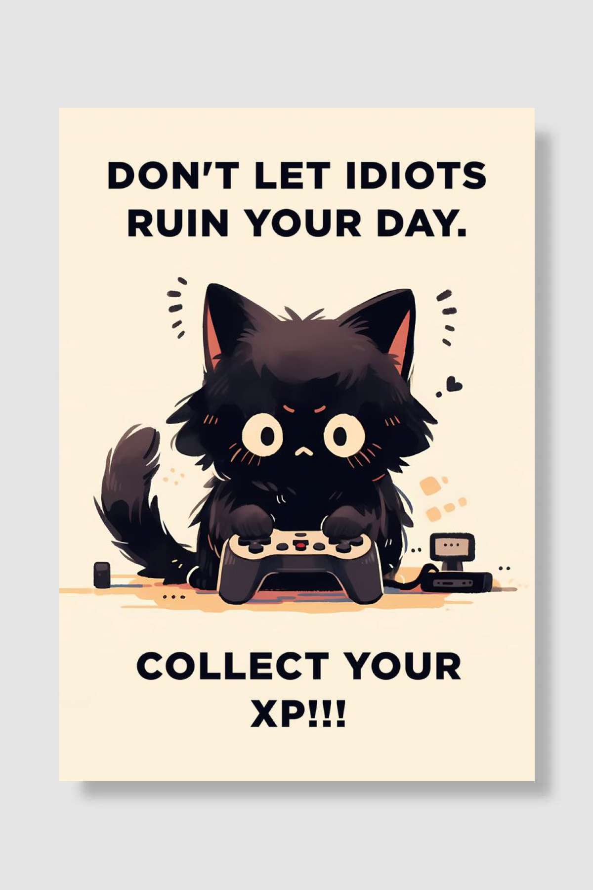 Funny Cat Gaming XP Oyun Poster Çerçevesiz Yüksek Kalite Oyun Afiş Duvar Poster