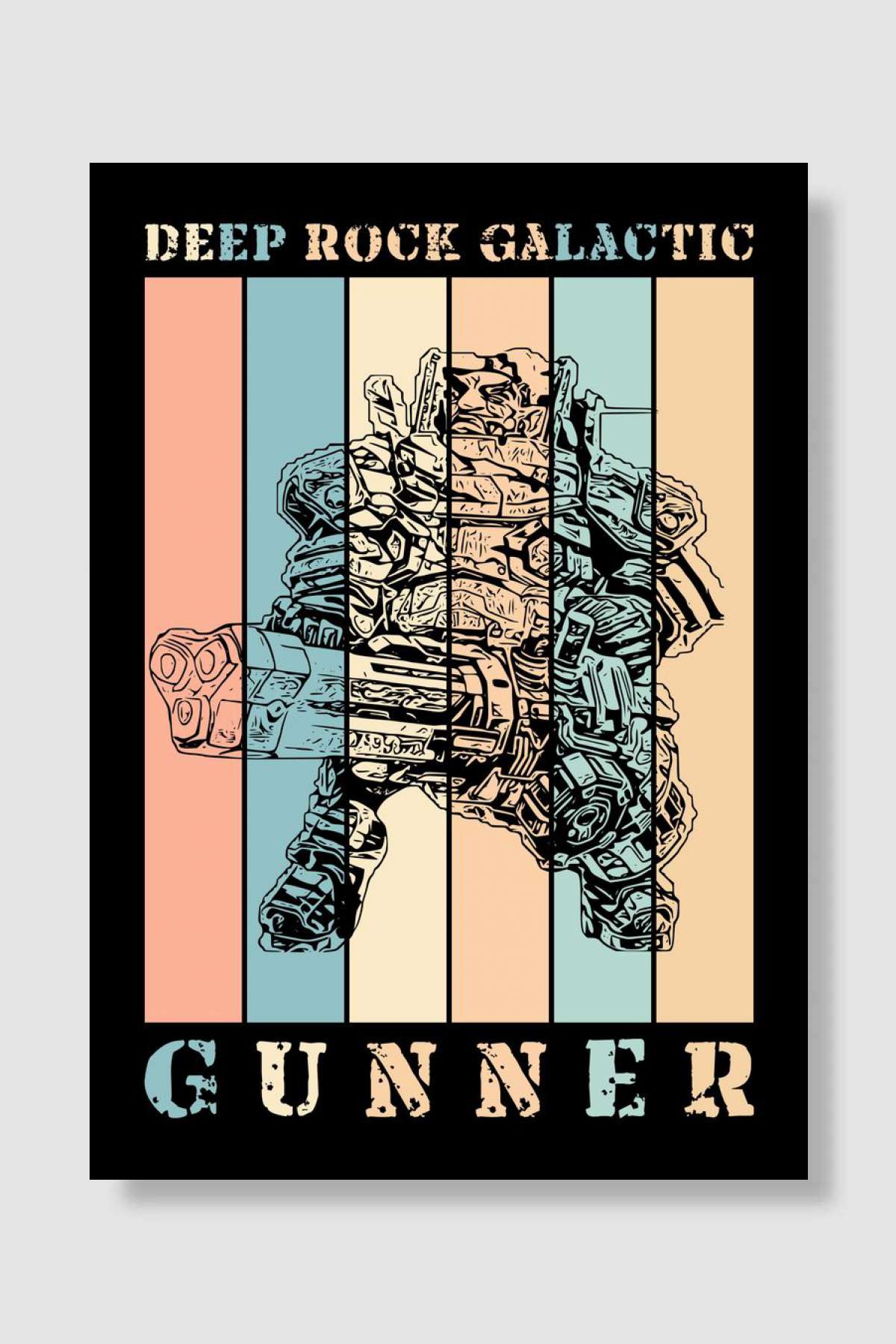 Deep Rock Galactic Gunner Oyun Poster Çerçevesiz Yüksek Kalite Oyun Afiş Duvar Poster