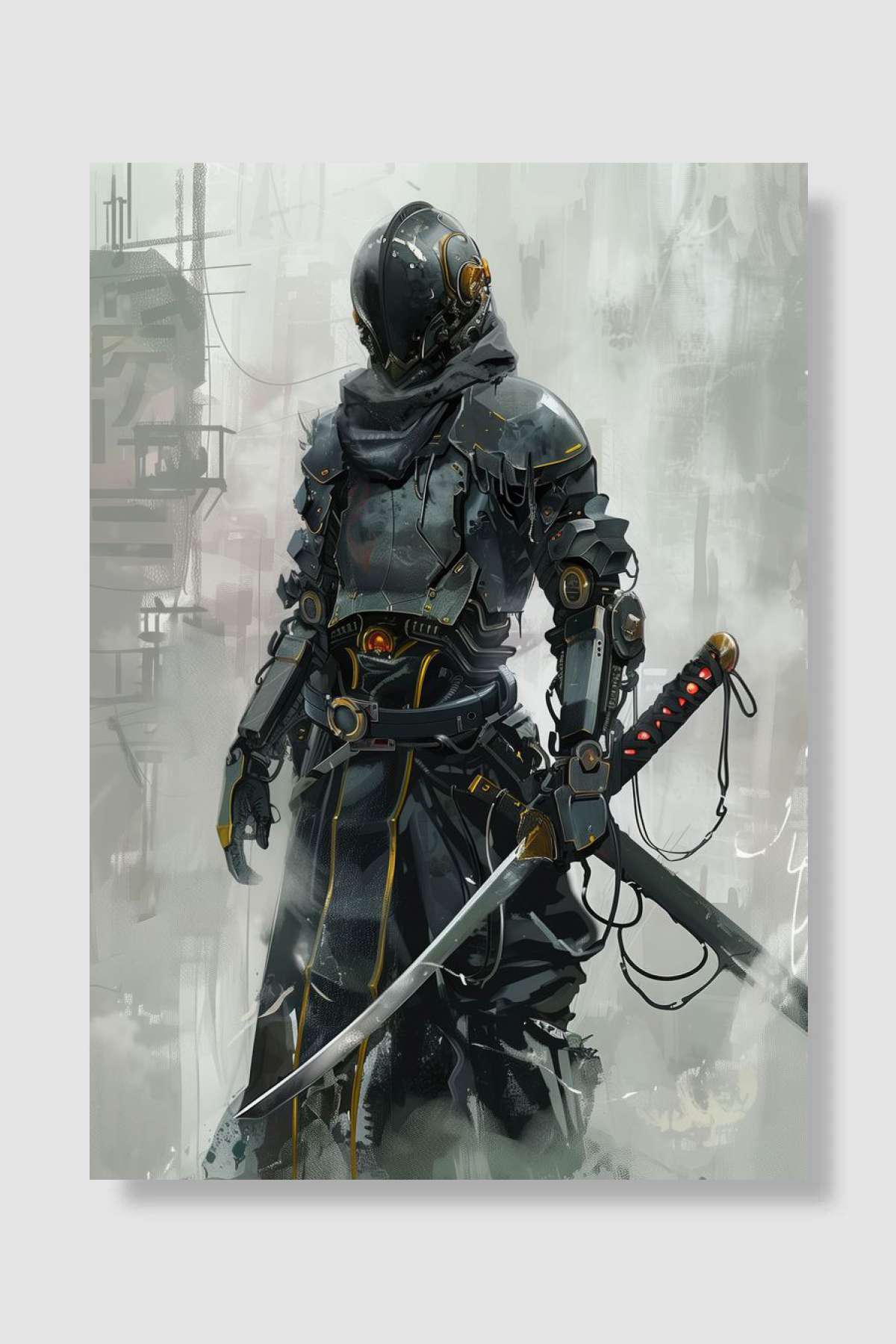 Cyberpunk Assassin Oyun Poster Çerçevesiz Yüksek Kalite Oyun Afiş Duvar Poster