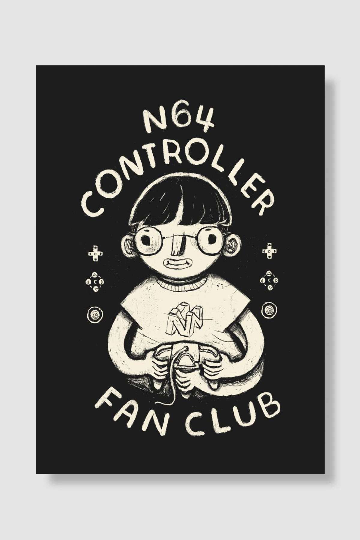 n64 controller fanclub! Oyun Poster Çerçevesiz Yüksek Kalite Oyun Afiş Duvar Poster
