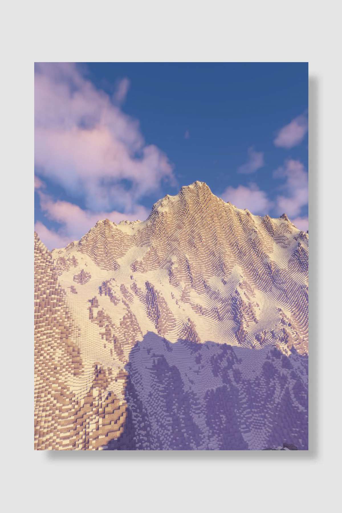 Minecraft Mountains Oyun Poster Çerçevesiz Yüksek Kalite Oyun Afiş Duvar Poster
