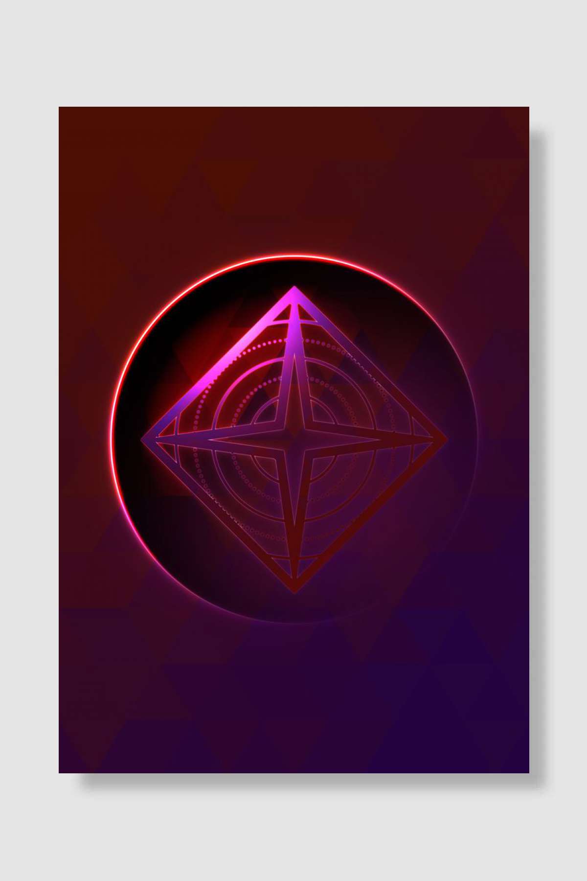 Vector Neon Glyph Rune Art Oyun Poster Çerçevesiz Yüksek Kalite Oyun Afiş Duvar Poster