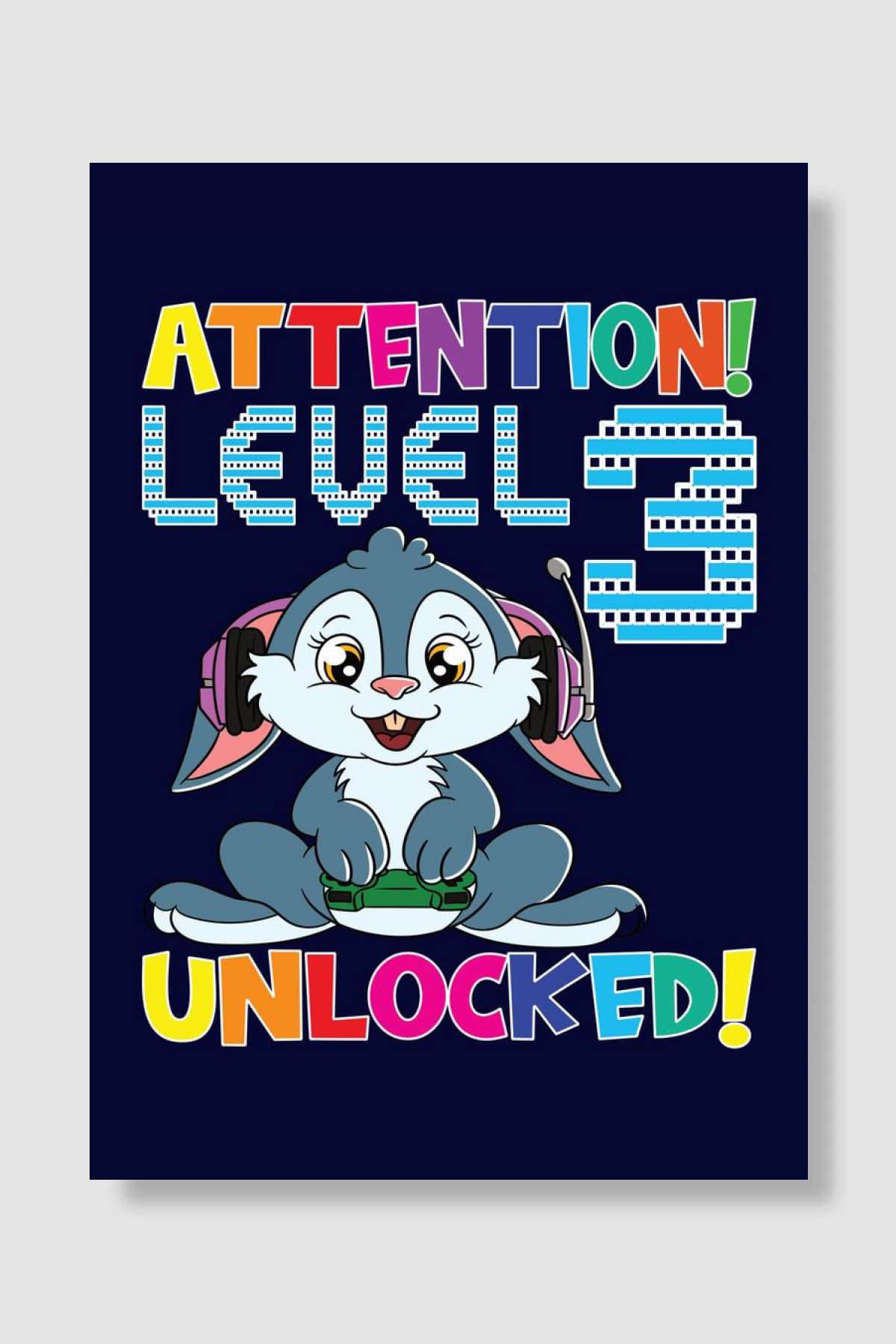 Attention Level 3 Unlocked Oyun Poster Çerçevesiz Yüksek Kalite Oyun Afiş Duvar Poster