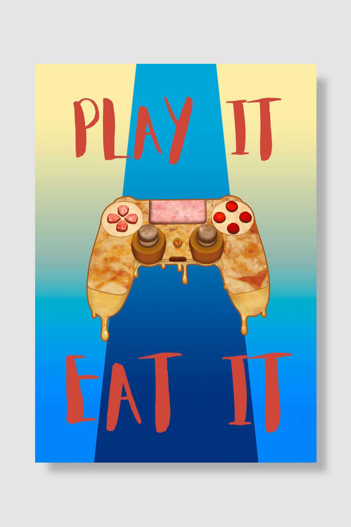 PLAY IT EAT IT Oyun Poster Çerçevesiz Yüksek Kalite Oyun Afiş Duvar Poster
