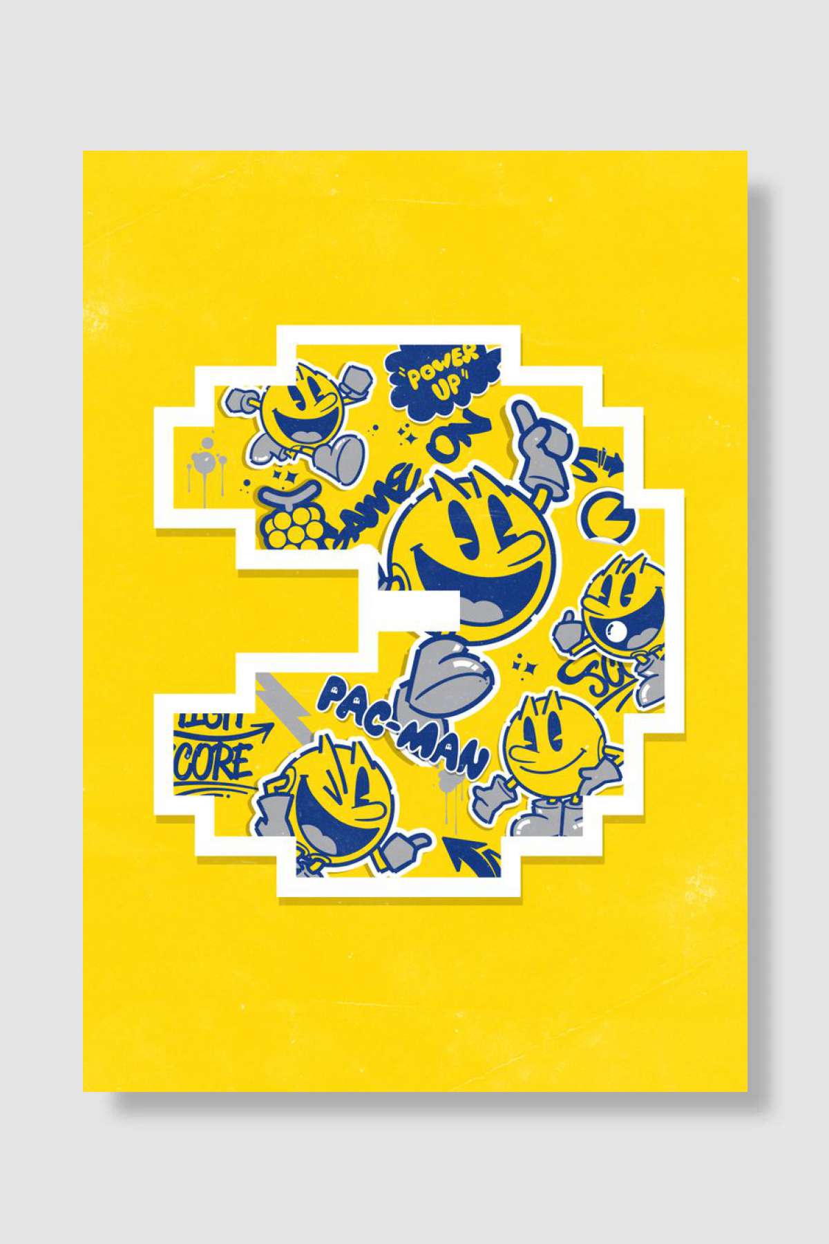 PAC-MAN Stickers Oyun Poster Çerçevesiz Yüksek Kalite Oyun Afiş Duvar Poster