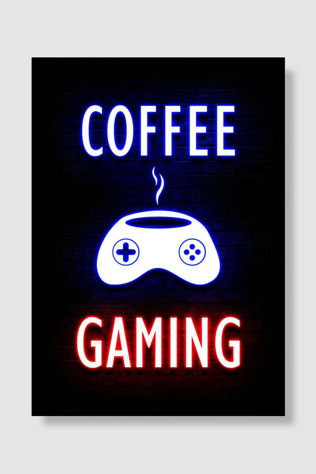 Coffe Gaming Neon Quotes Oyun Poster Çerçevesiz Yüksek Kalite Oyun Afiş Duvar Poster - En İyi Fiyatlarla