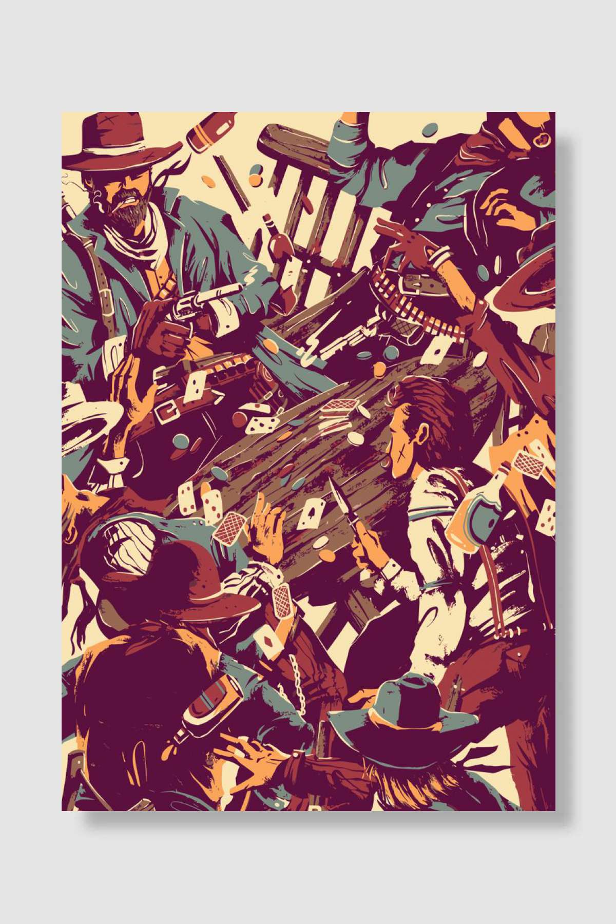 Red Dead Cowboy Oyun Poster Çerçevesiz Yüksek Kalite Oyun Afiş Duvar Poster