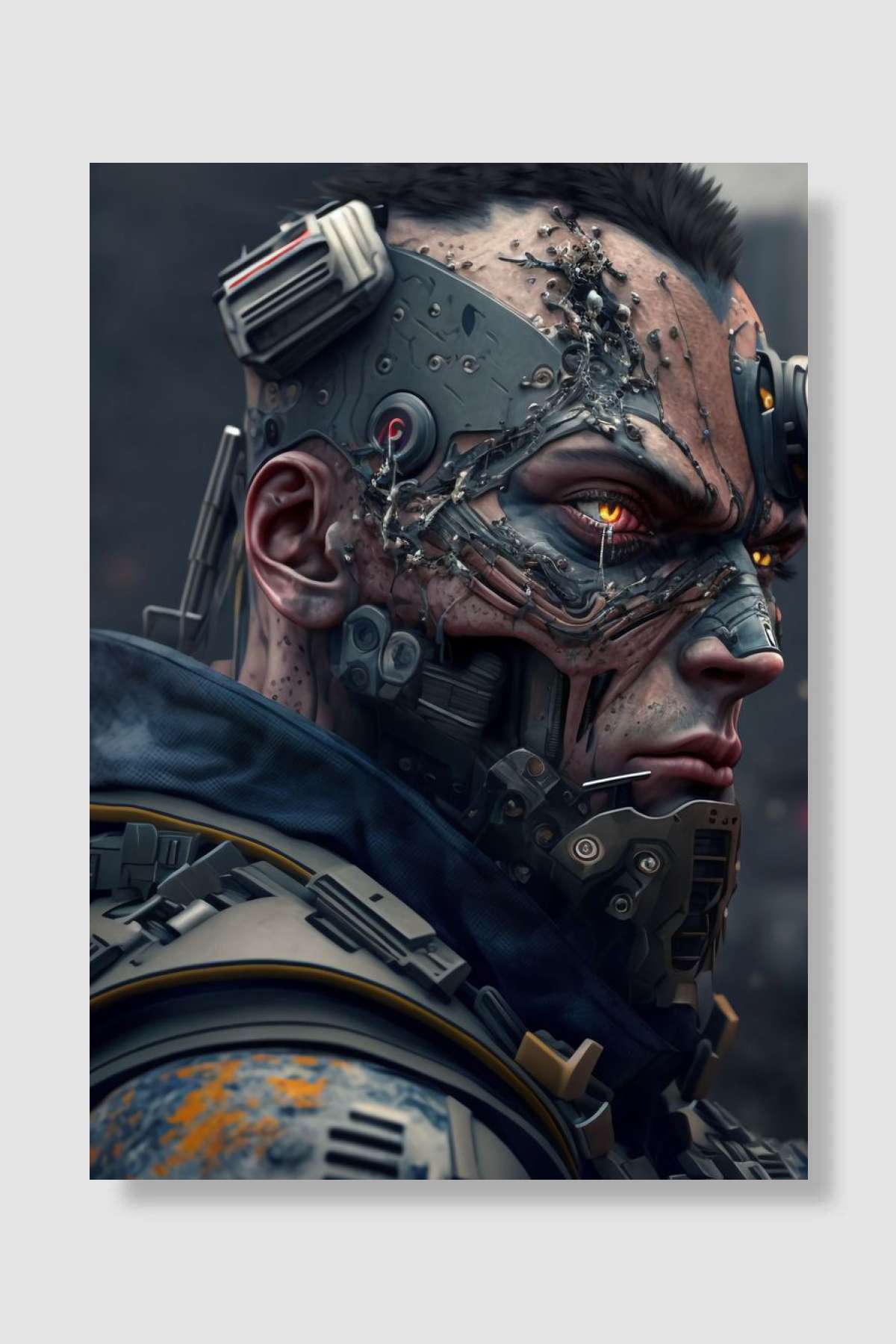Cyborg soldier Oyun Poster Çerçevesiz Yüksek Kalite Oyun Afiş Duvar Poster