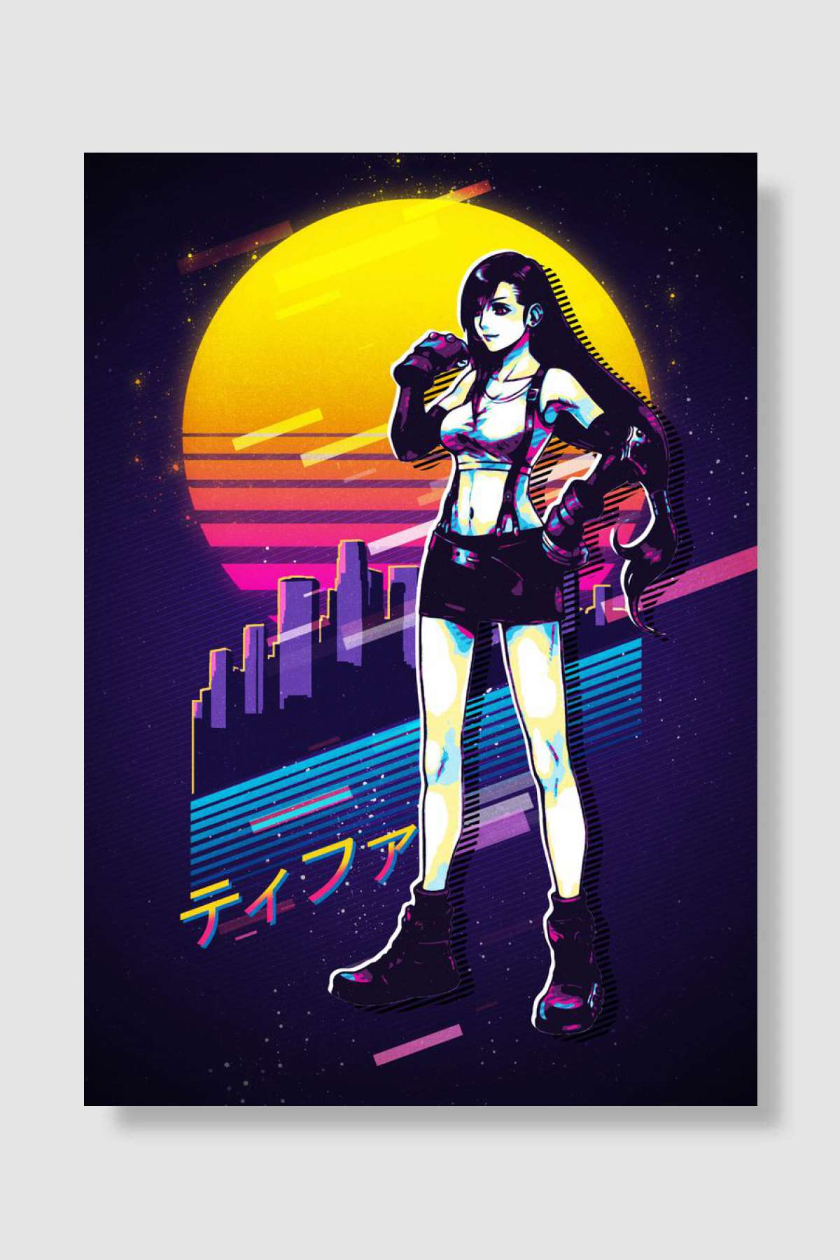 FF VII 7 Tifa Oyun Poster Çerçevesiz Yüksek Kalite Oyun Afiş Duvar Poster