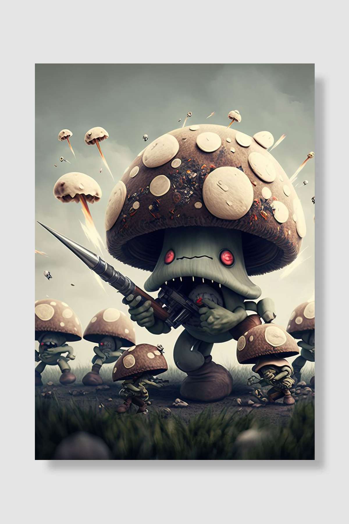 Mushroom Battle Oyun Poster Çerçevesiz Yüksek Kalite Oyun Afiş Duvar Poster