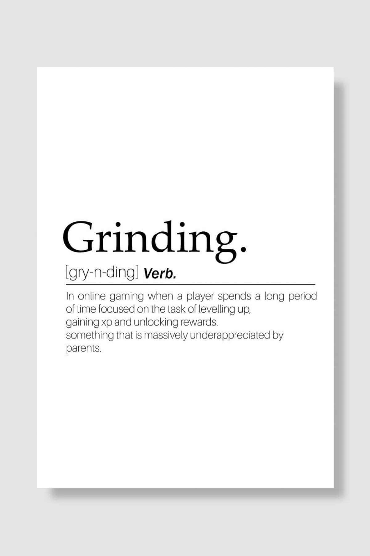 Grinding in gaming Oyun Poster Çerçevesiz Yüksek Kalite Oyun Afiş Duvar Poster