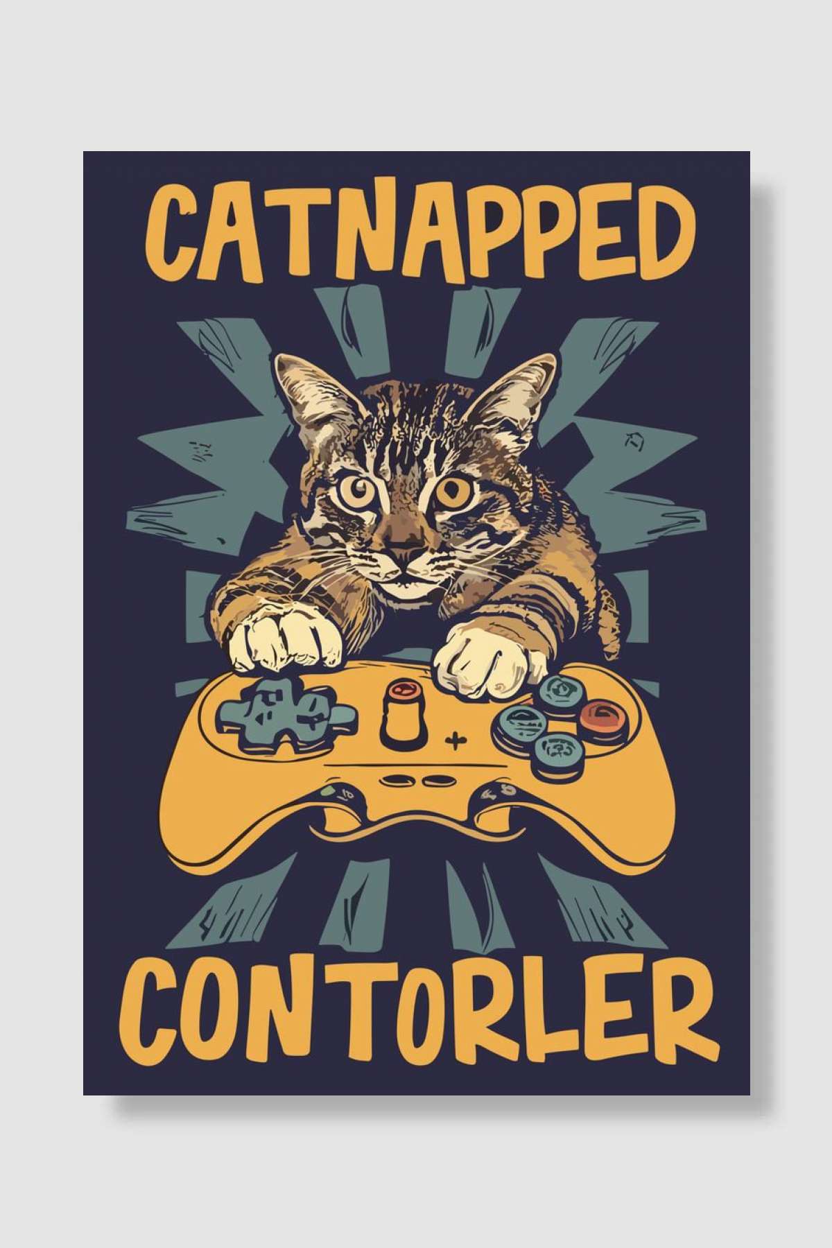 Catnapped Controller Oyun Poster Çerçevesiz Yüksek Kalite Oyun Afiş Duvar Poster