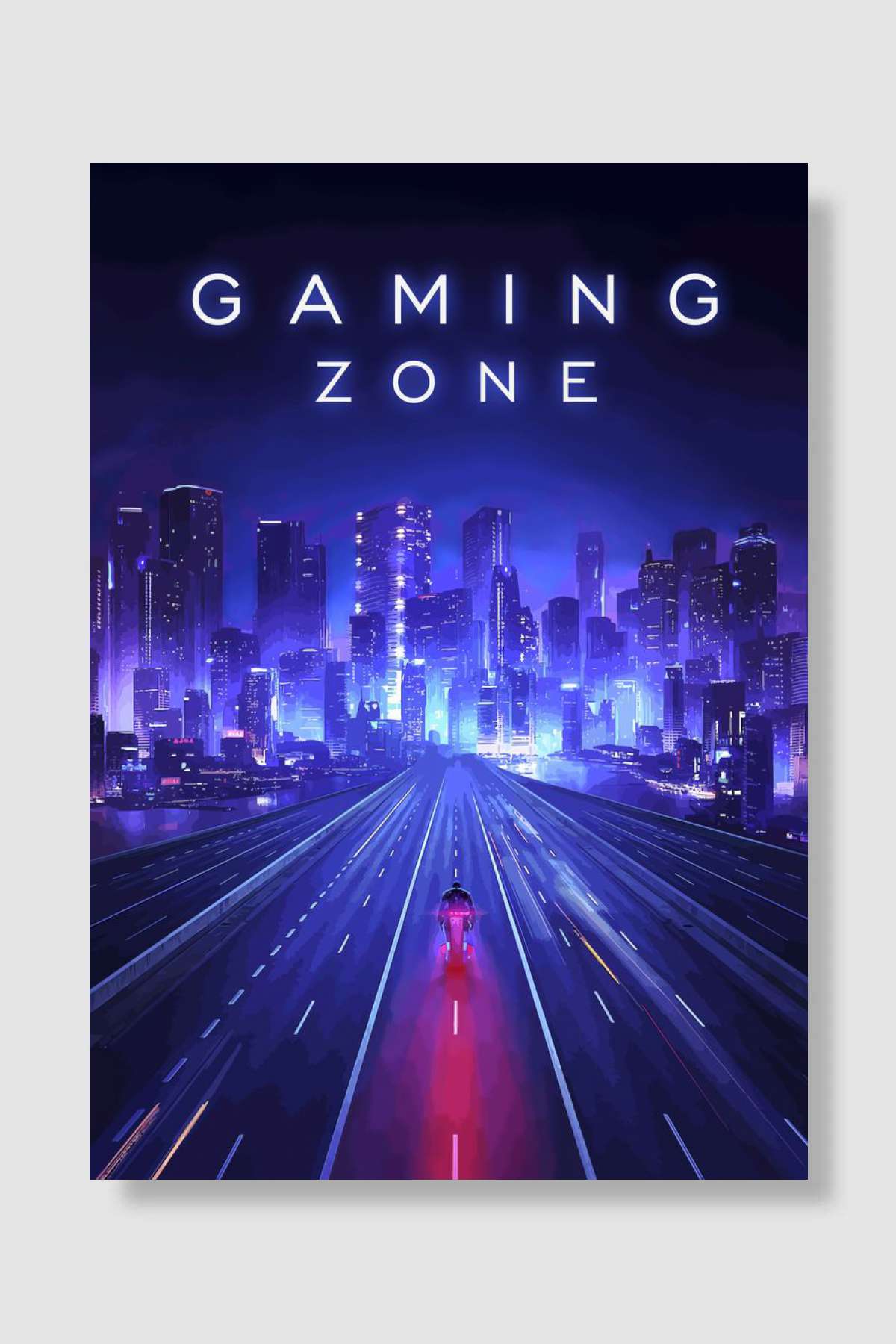 Gaming Zone Neon Poster Oyun Poster Çerçevesiz Yüksek Kalite Oyun Afiş Duvar Poster