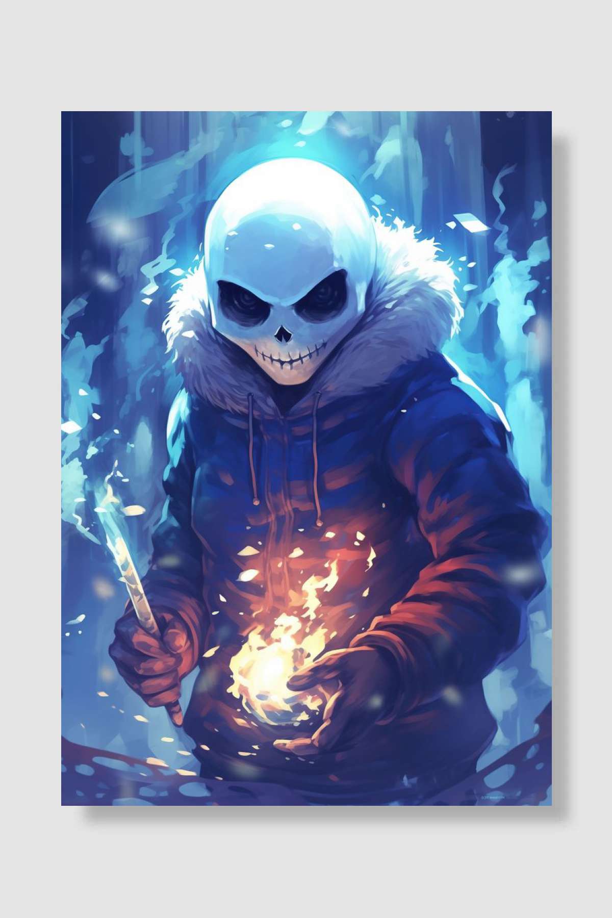 Sans The Skeleton Oyun Poster Çerçevesiz Yüksek Kalite Oyun Afiş Duvar Poster