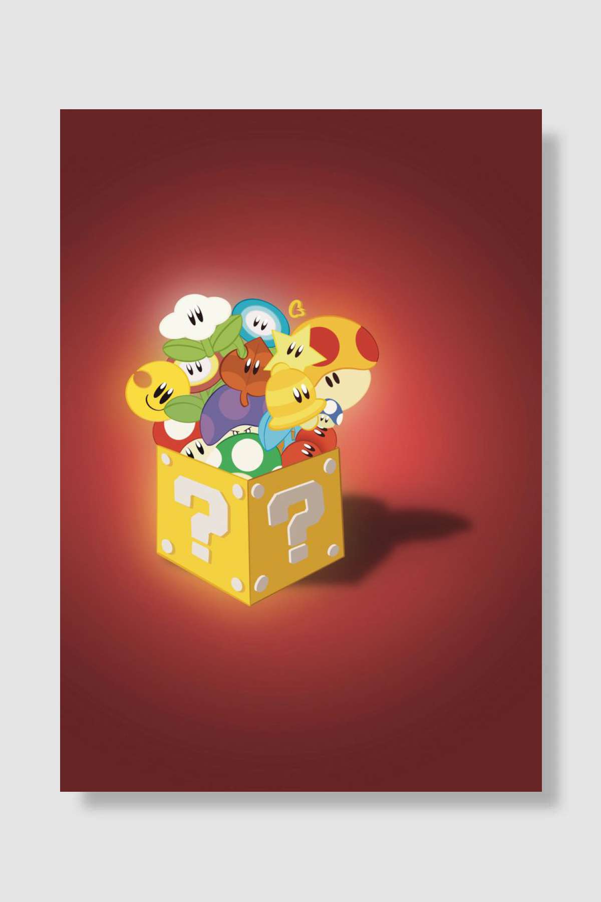 A Box of Power Ups Oyun Poster Çerçevesiz Yüksek Kalite Oyun Afiş Duvar Poster