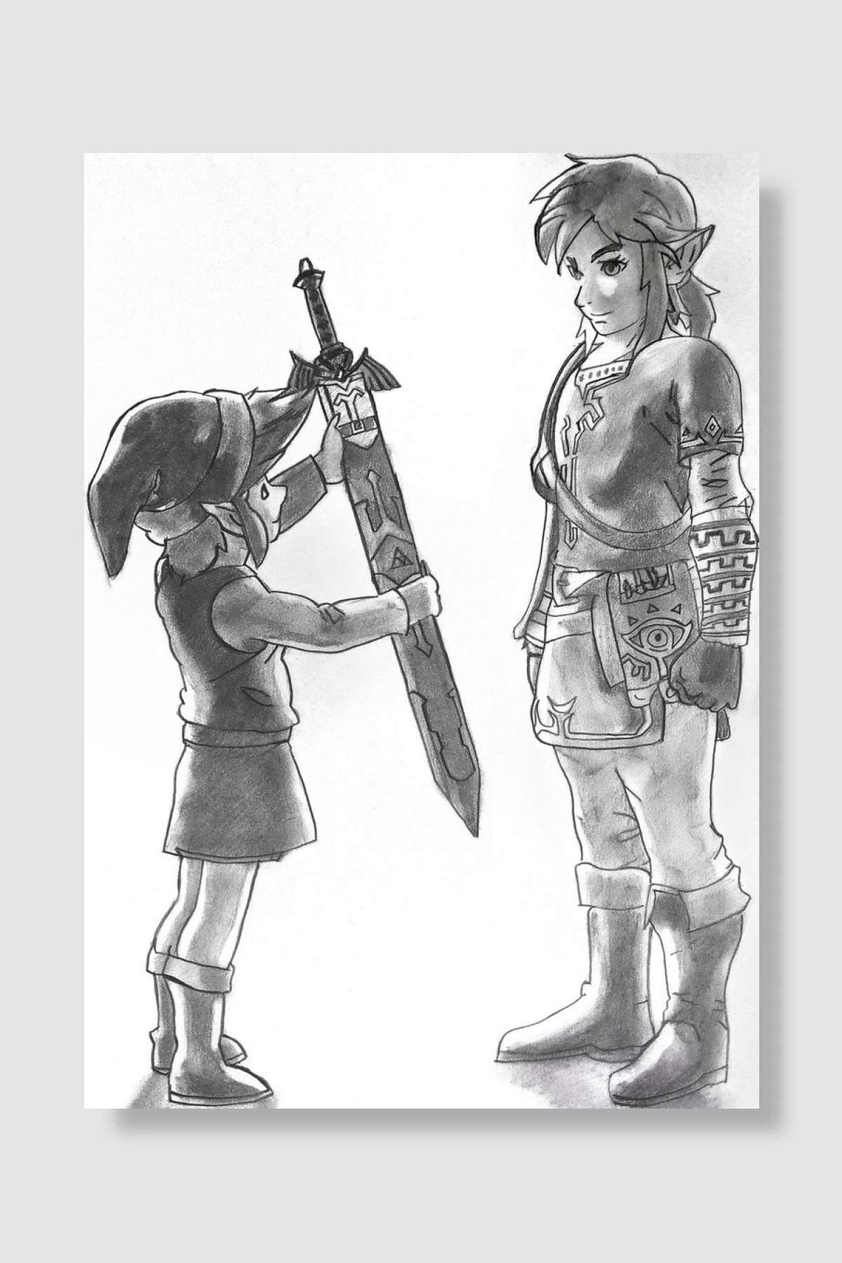 Link - LoZ & BotW Oyun Poster Çerçevesiz Yüksek Kalite Oyun Afiş Duvar Poster