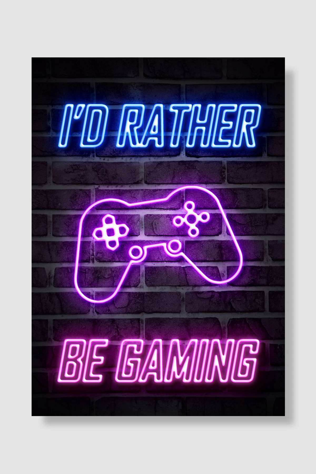 ID RATHER BE GAMING Oyun Poster Çerçevesiz Yüksek Kalite Oyun Afiş Duvar Poster
