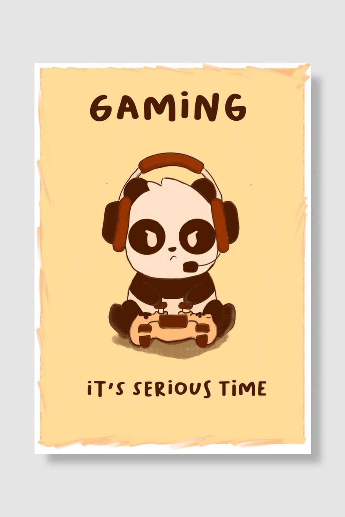 Serious panda gamer Oyun Poster Çerçevesiz Yüksek Kalite Oyun Afiş Duvar Poster