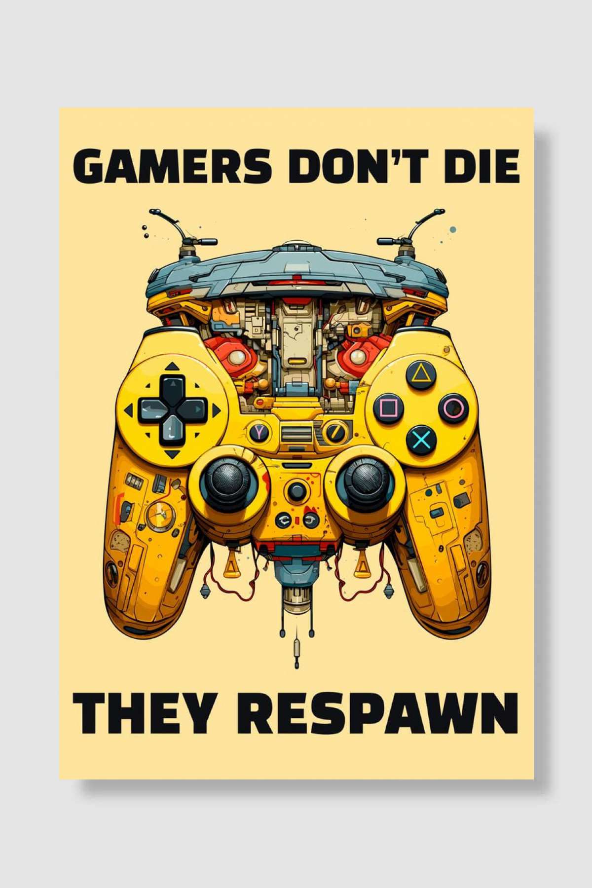 Gamer Controller Oyun Poster Çerçevesiz Yüksek Kalite Oyun Afiş Duvar Poster