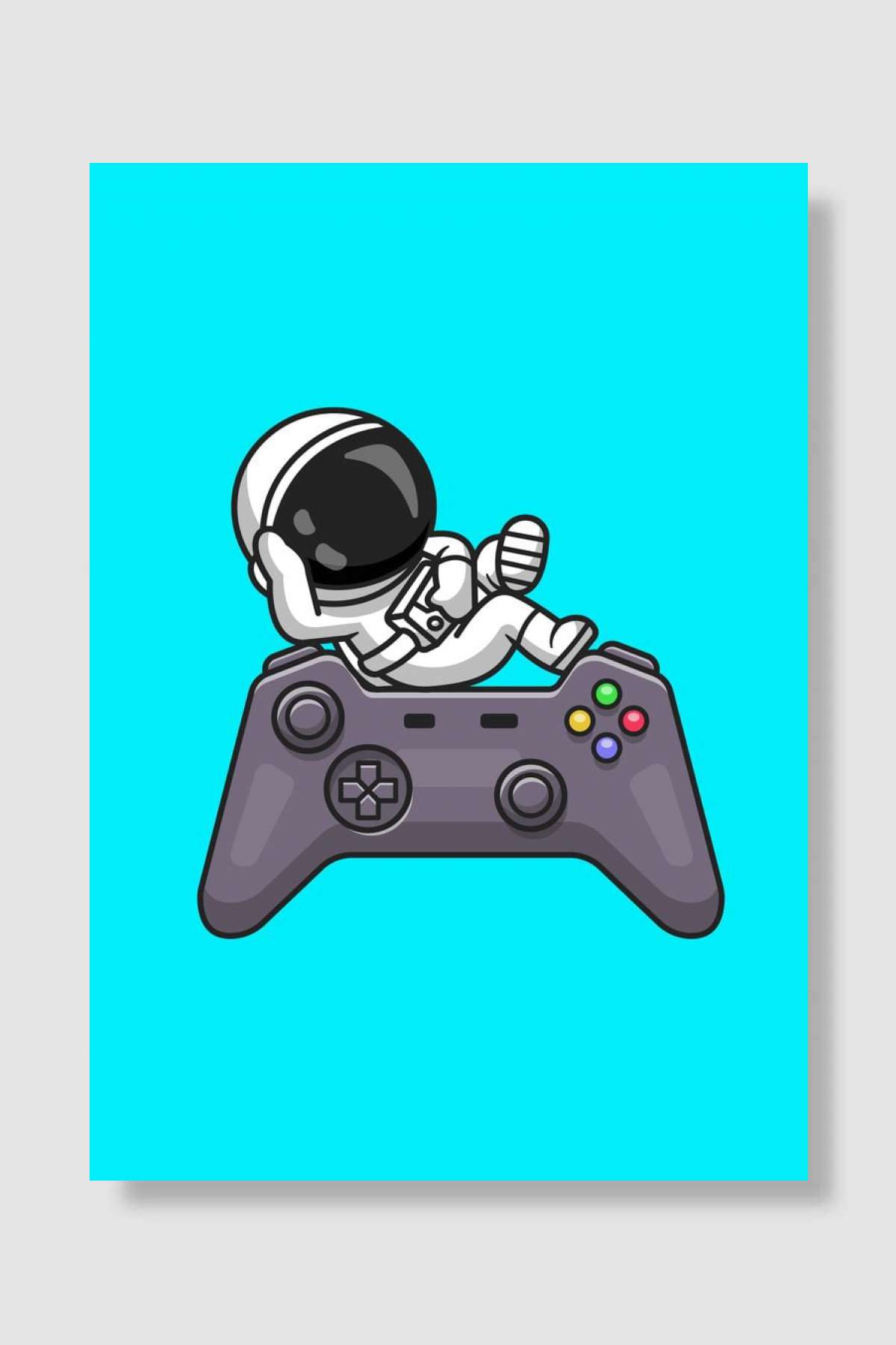 Astronaut chill relaxation Oyun Poster Çerçevesiz Yüksek Kalite Oyun Afiş Duvar Poster