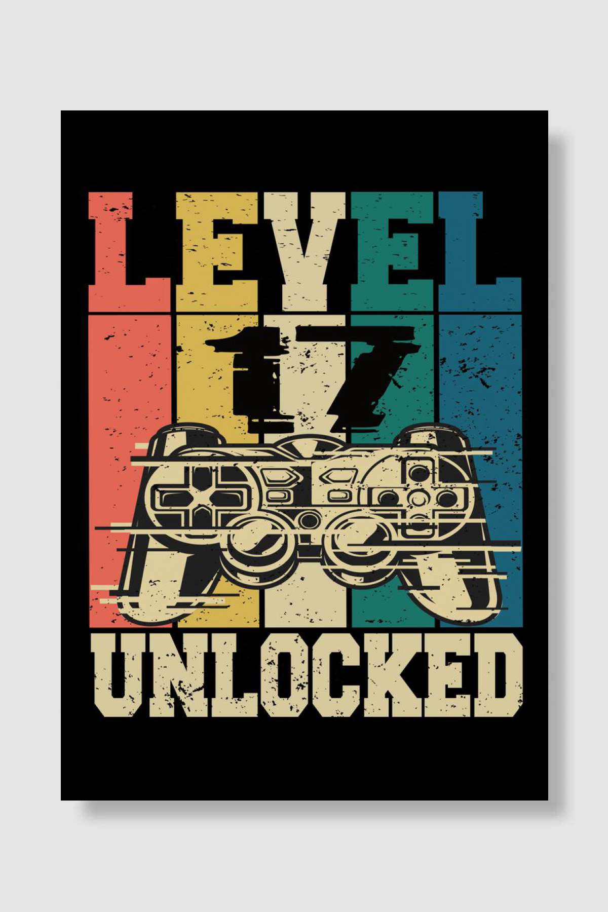 Level 17 Unlocked Oyun Poster Çerçevesiz Yüksek Kalite Oyun Afiş Duvar Poster