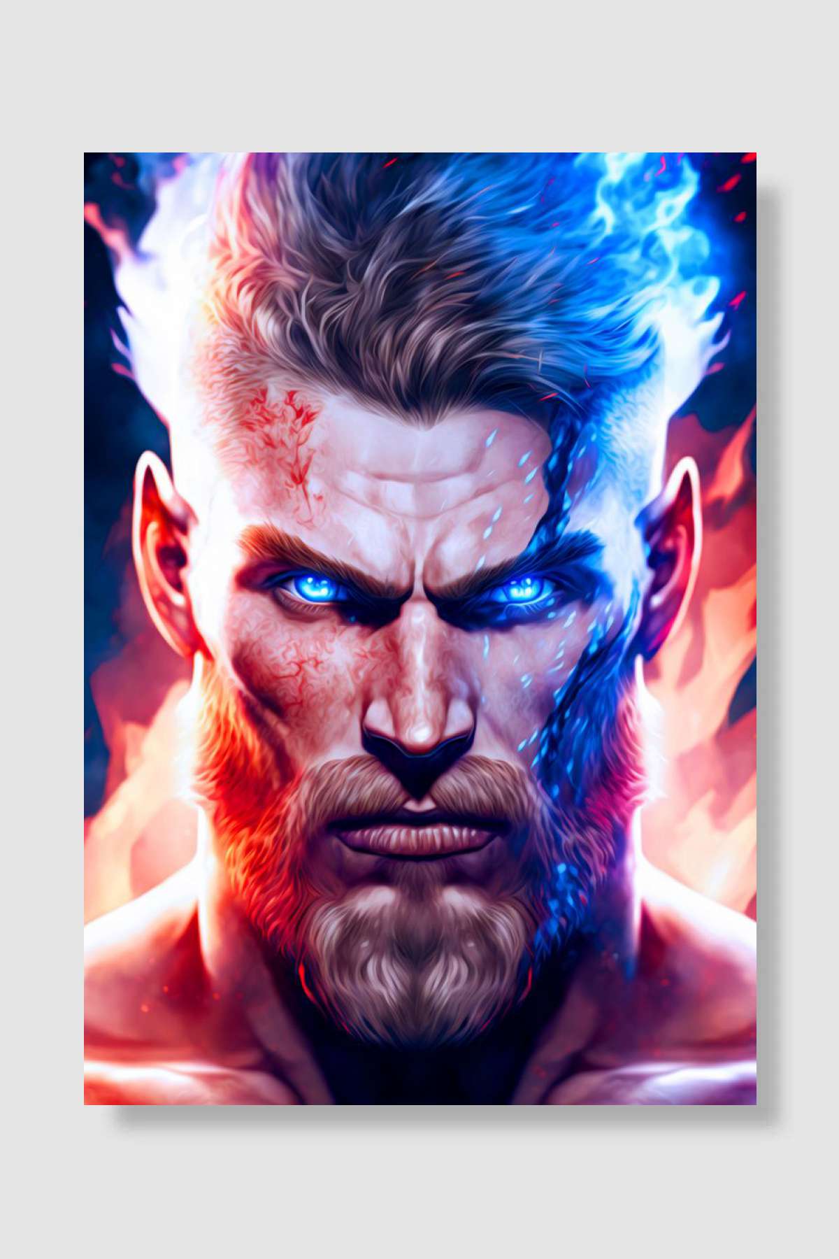 Warrior Face Oyun Poster Çerçevesiz Yüksek Kalite Oyun Afiş Duvar Poster - En İyi Fiyatlarla