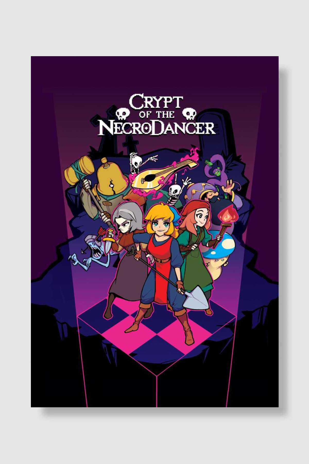 Necrodancer Cover Oyun Poster Çerçevesiz Yüksek Kalite Oyun Afiş Duvar Poster
