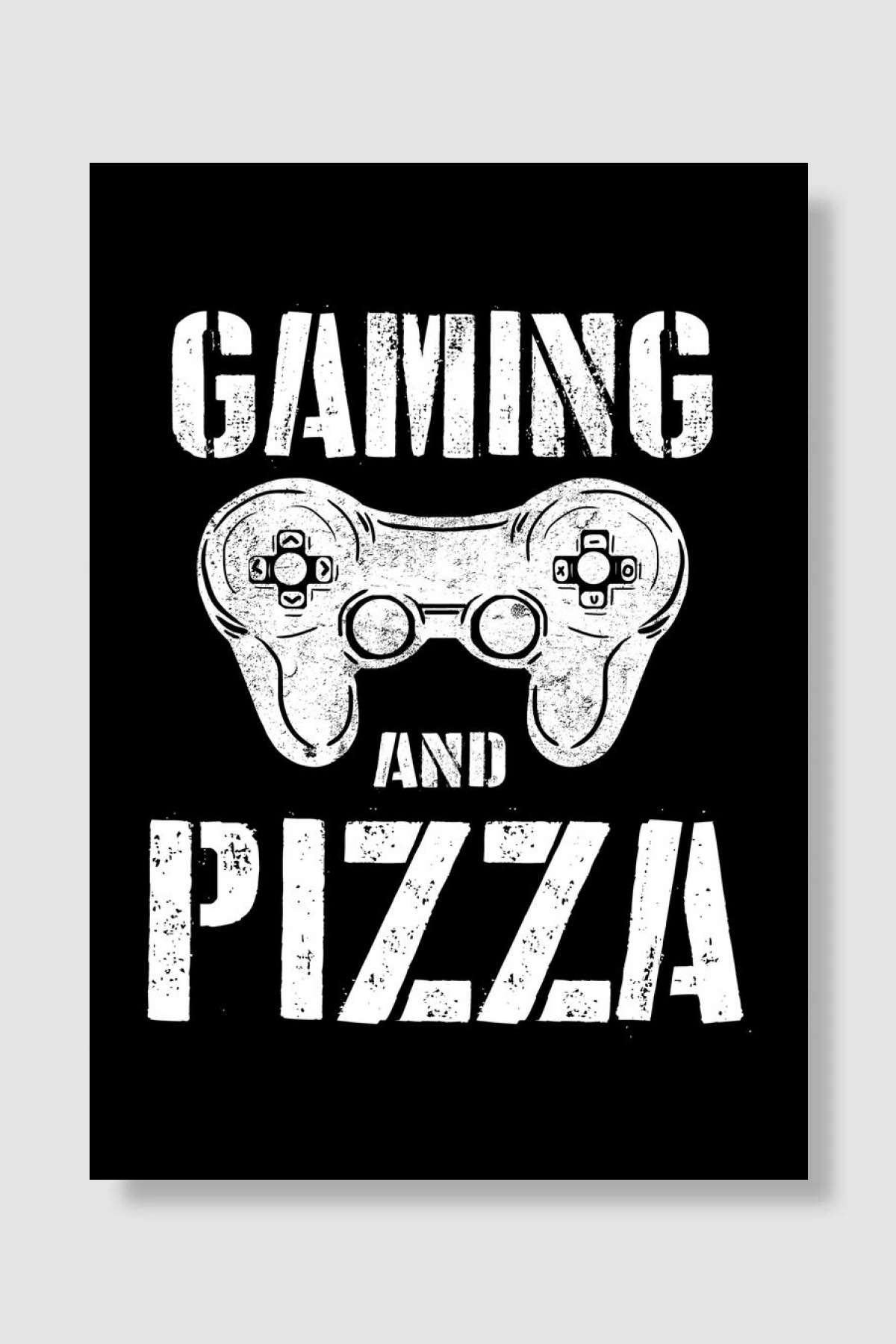 Gaming And Pizza Game Oyun Poster Çerçevesiz Yüksek Kalite Oyun Afiş Duvar Poster
