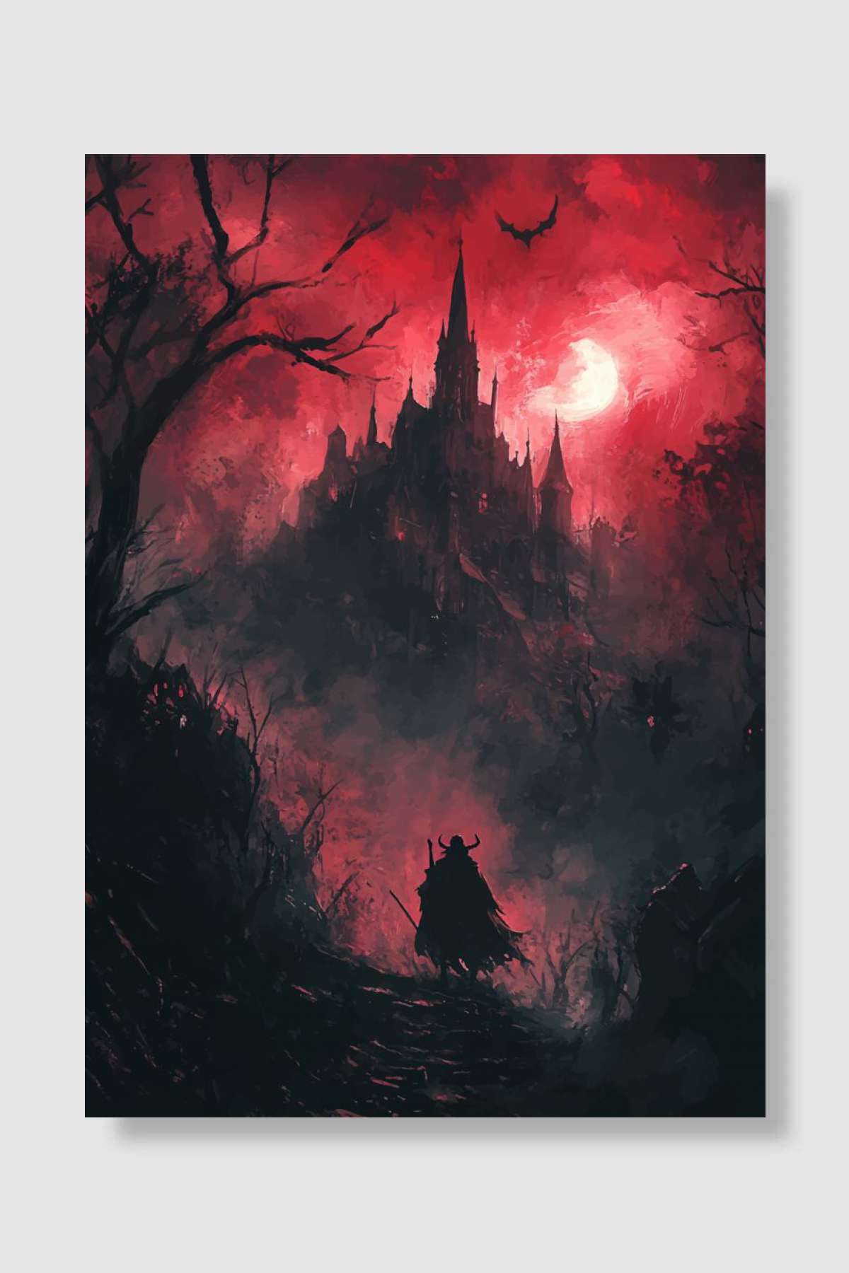 Blood Red Hunter's Moon Oyun Poster Çerçevesiz Yüksek Kalite Oyun Afiş Duvar Poster - En İyi Fiyatlarla