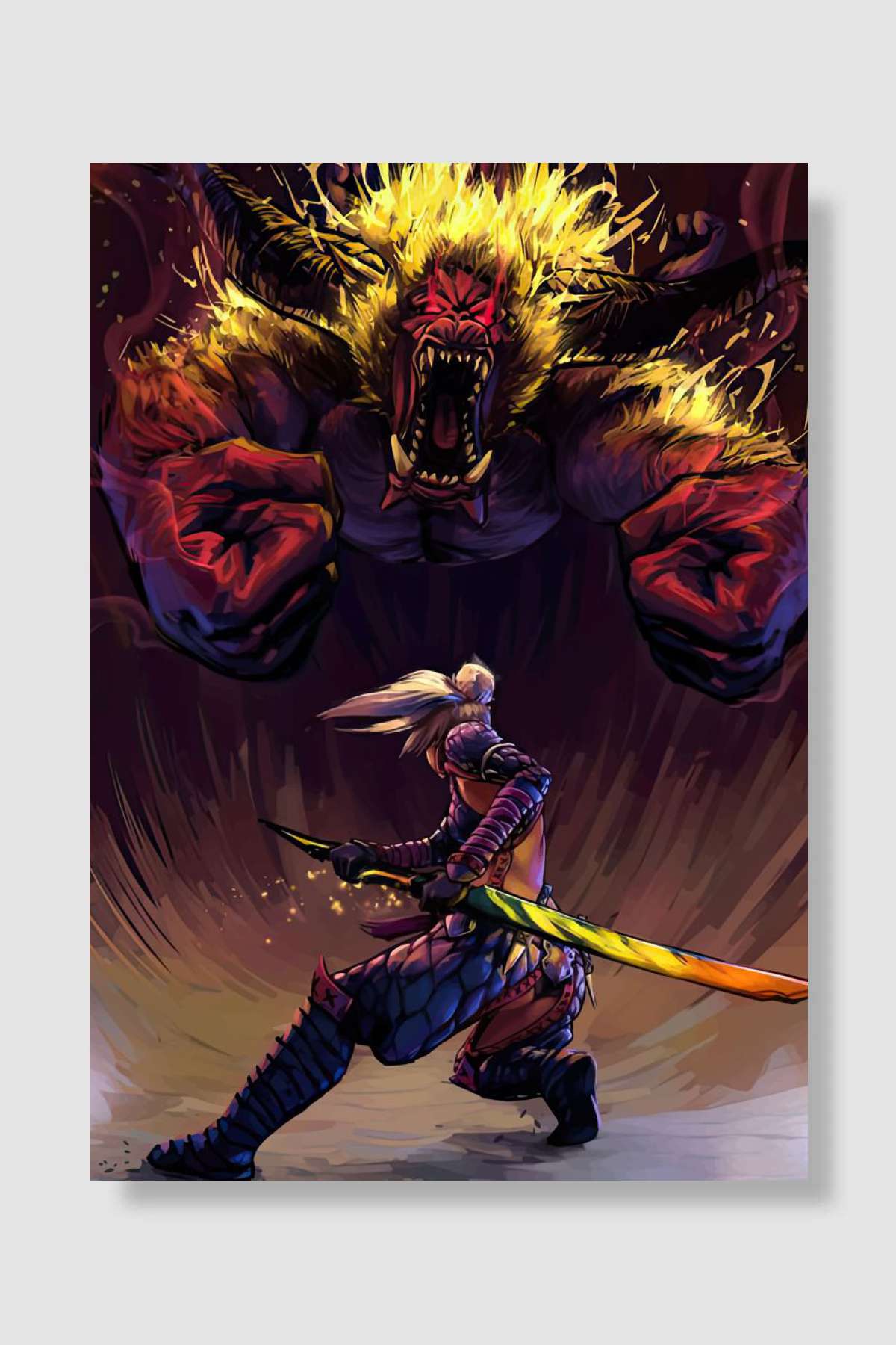 monster hunter world Oyun Poster Çerçevesiz Yüksek Kalite Oyun Afiş Duvar Poster