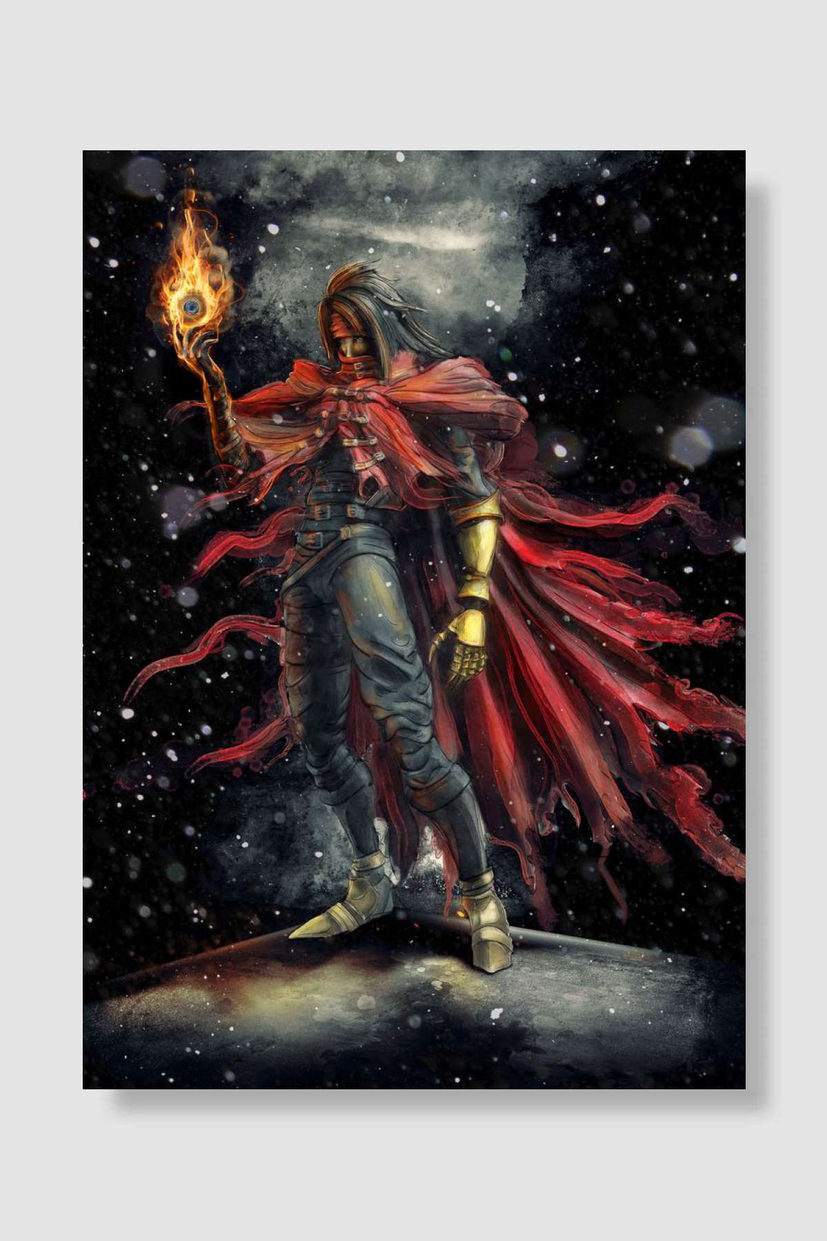 Vincent Valentine epic fire materia inspired by Final F ... Oyun Poster Çerçevesiz Yüksek Kalite Oyun Afiş Duvar Poster - En İyi Fiyatlarla