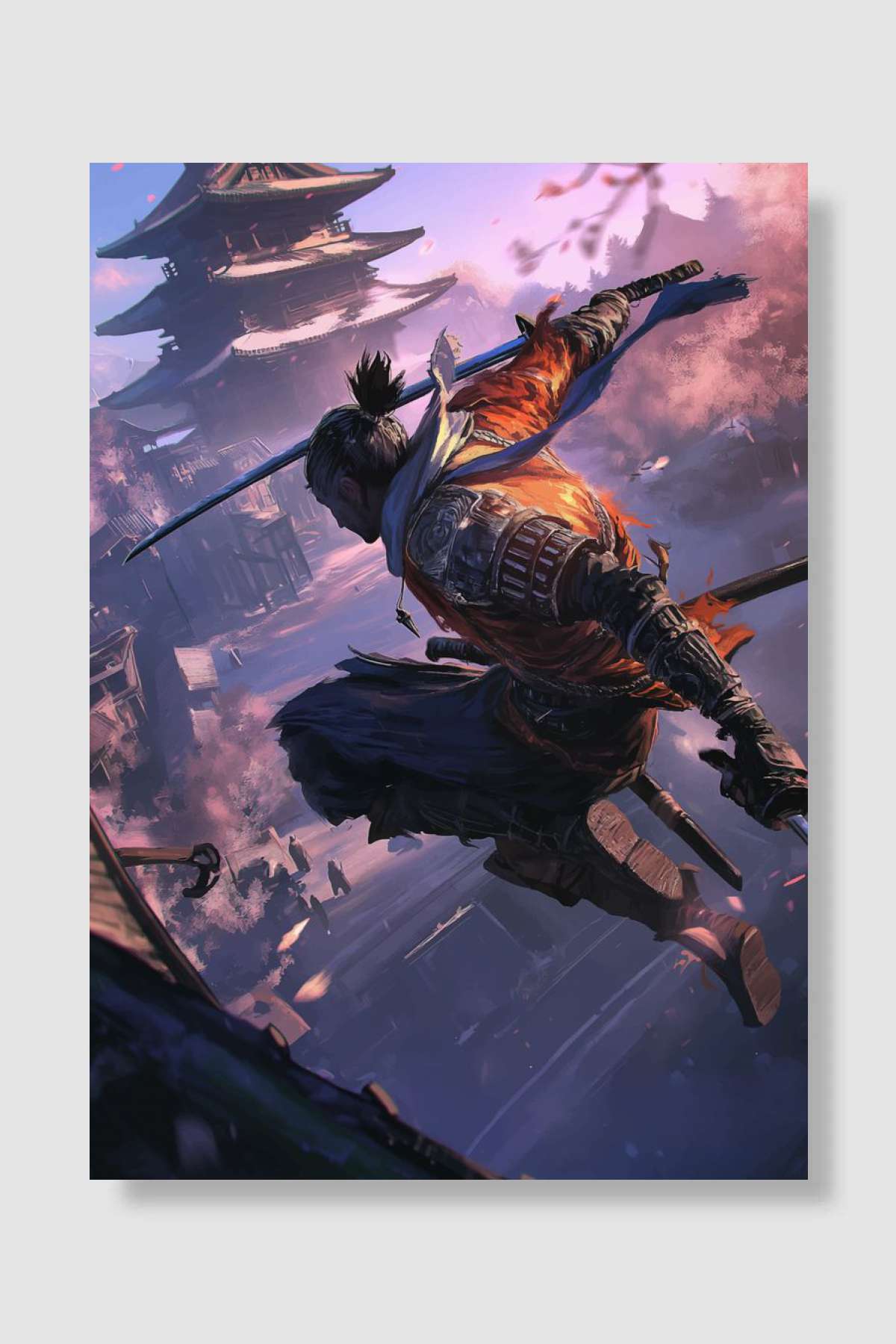 Sekiro Samurai Oyun Poster Çerçevesiz Yüksek Kalite Oyun Afiş Duvar Poster - En İyi Fiyatlarla