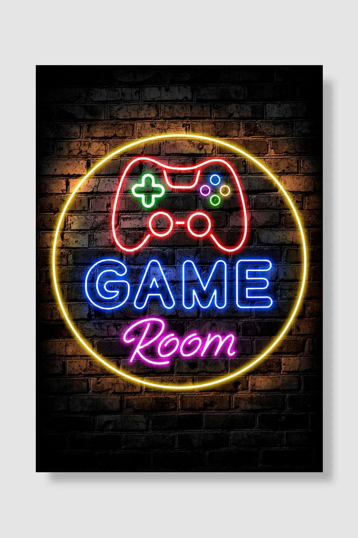 Gaming Room Neon Poster Oyun Poster Çerçevesiz Yüksek Kalite Oyun Afiş Duvar Poster