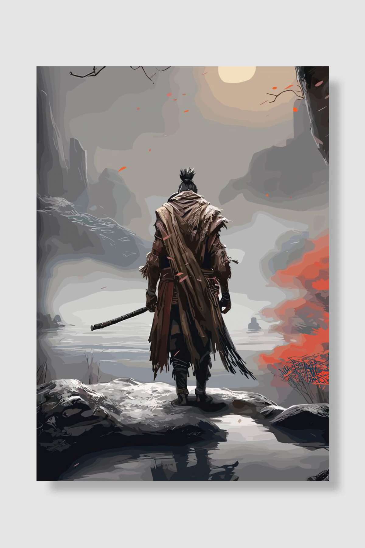 Samurai Sekiro Oyun Poster Çerçevesiz Yüksek Kalite Oyun Afiş Duvar Poster