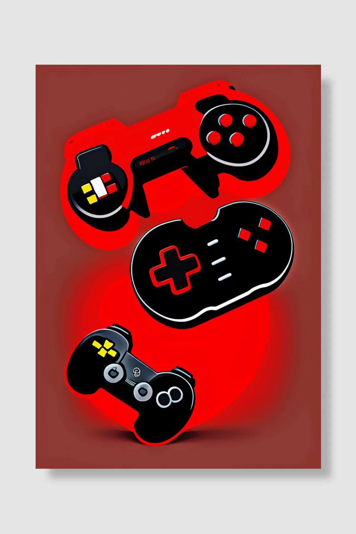 joystick Oyun Poster Çerçevesiz Yüksek Kalite Oyun Afiş Duvar Poster