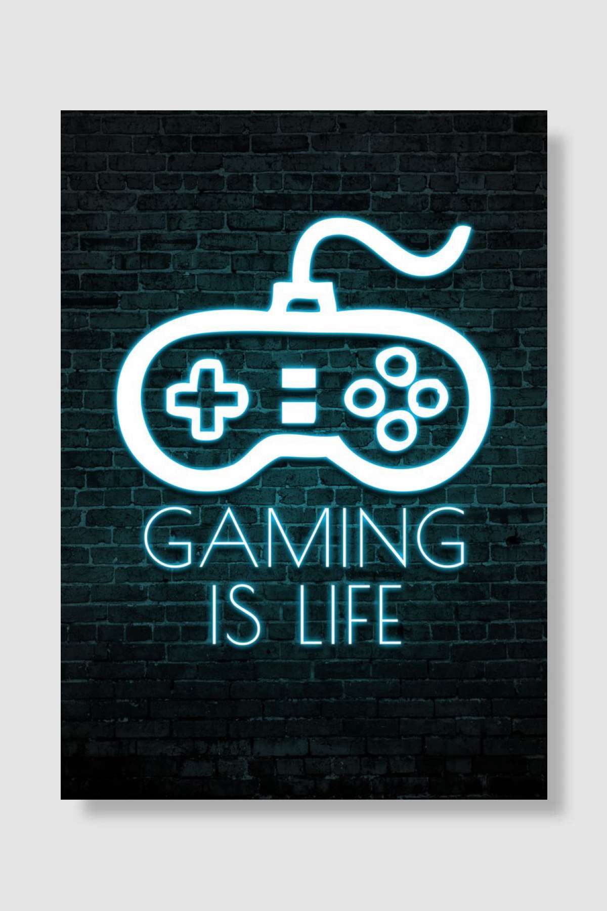 Gaming Is Life Neon Sign Oyun Poster Çerçevesiz Yüksek Kalite Oyun Afiş Duvar Poster