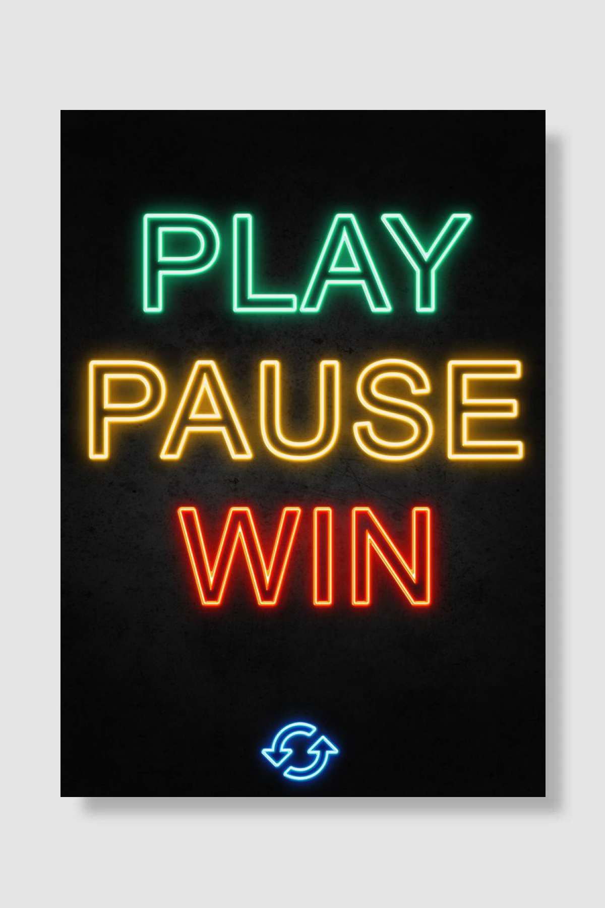 Play Pause Win Oyun Poster Çerçevesiz Yüksek Kalite Oyun Afiş Duvar Poster